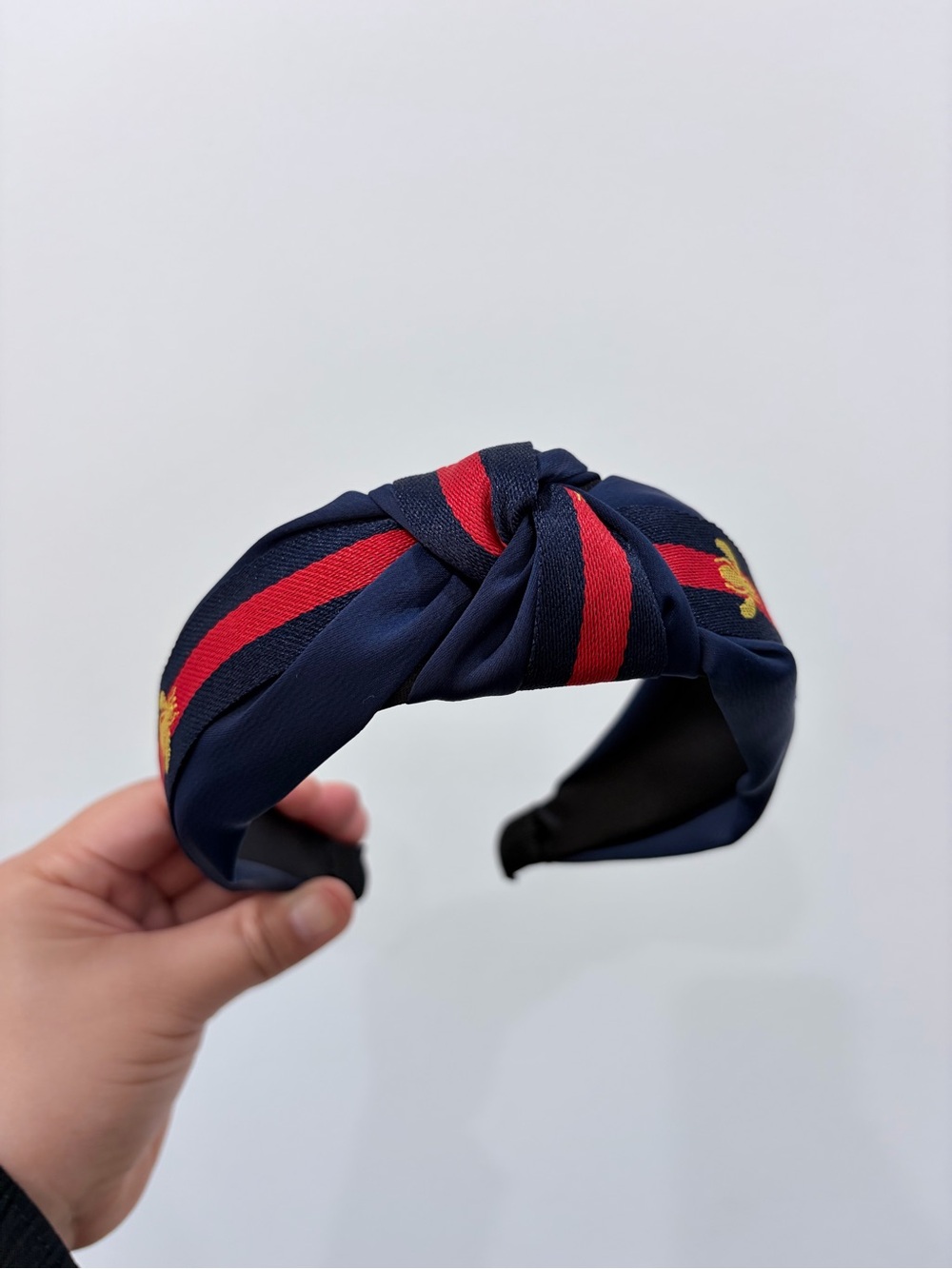 Navy & Red Knotted Kids Headband